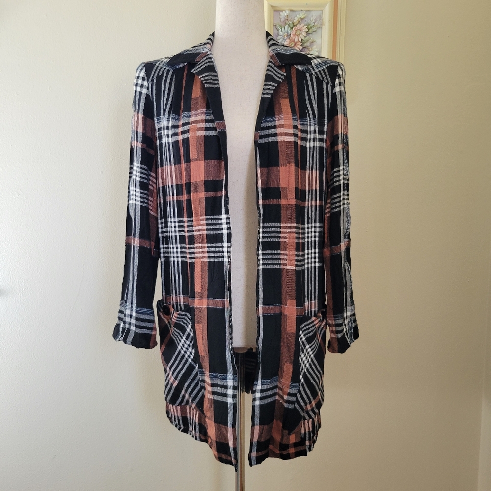 Newport Collection By Joyce | 70s Vintage Plaid Flannel Button-Up Blazer